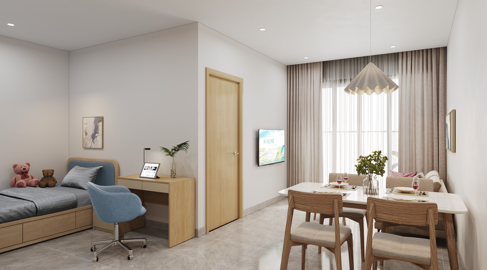 Số vốn ban đầu chỉ từ 200 triệu đồng, khách hàng có thể dễ dàng sở hữu căn hộ K-Home được bàn giao hoàn thiện nội thất chất lượng cao
